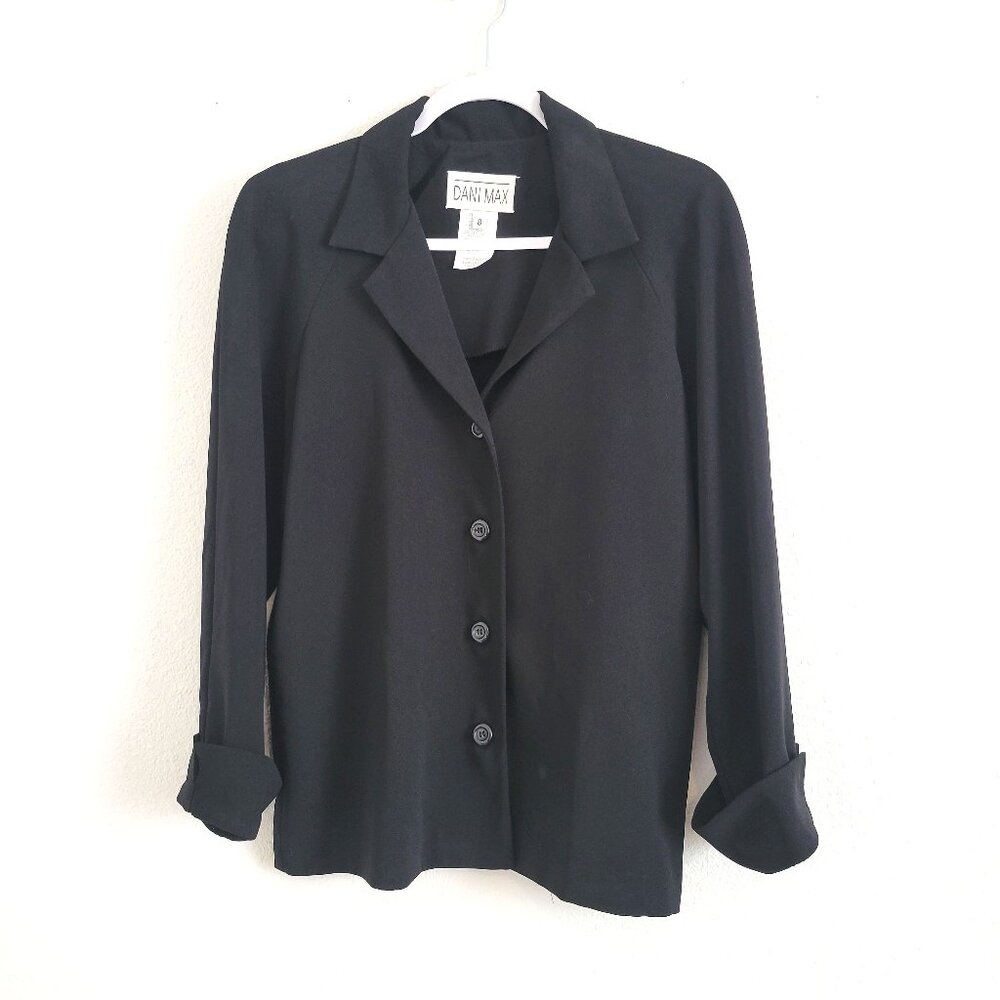 Dani Max Black Breasted Blazer Size 8 EUC